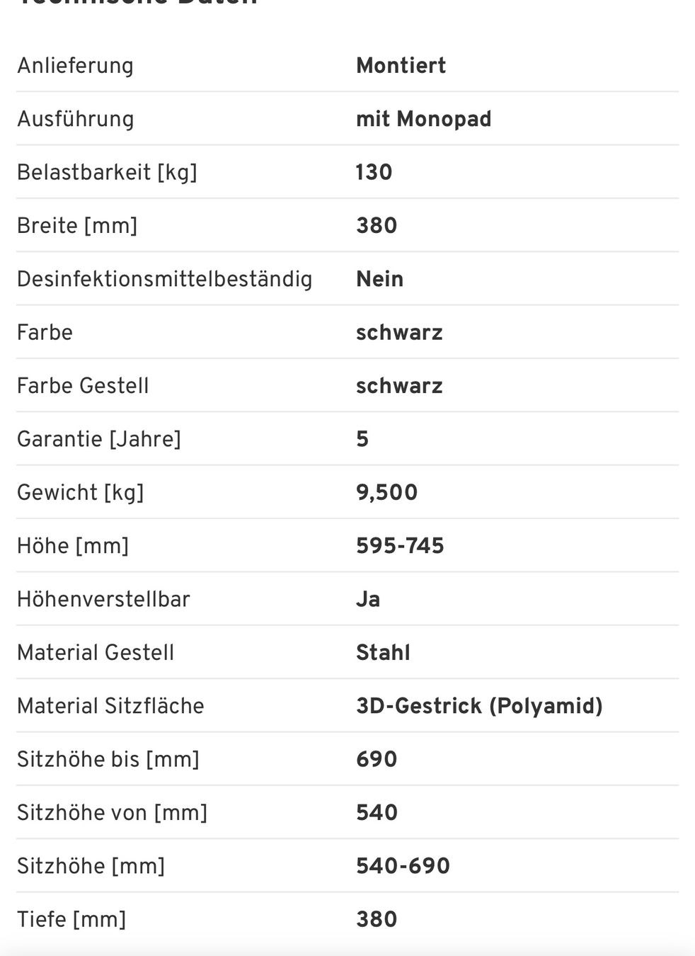 Hocker: neuer Sitzhocker ROVO SOLO mit Monopad – Neu (gemäss Beschreibung) aus Necker von liq24 1