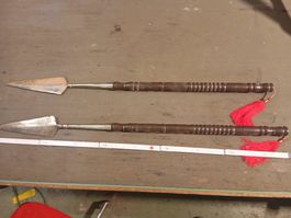 Dekorative Speere, Vintage Asiatische Wanddeko, 2 Stk.