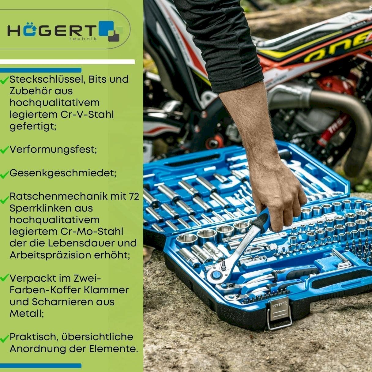Tous les outils: Högert Technik Werkzeugset 222-tlg – Neuf avec emballage d'origine à Bottighofen par zaap 2