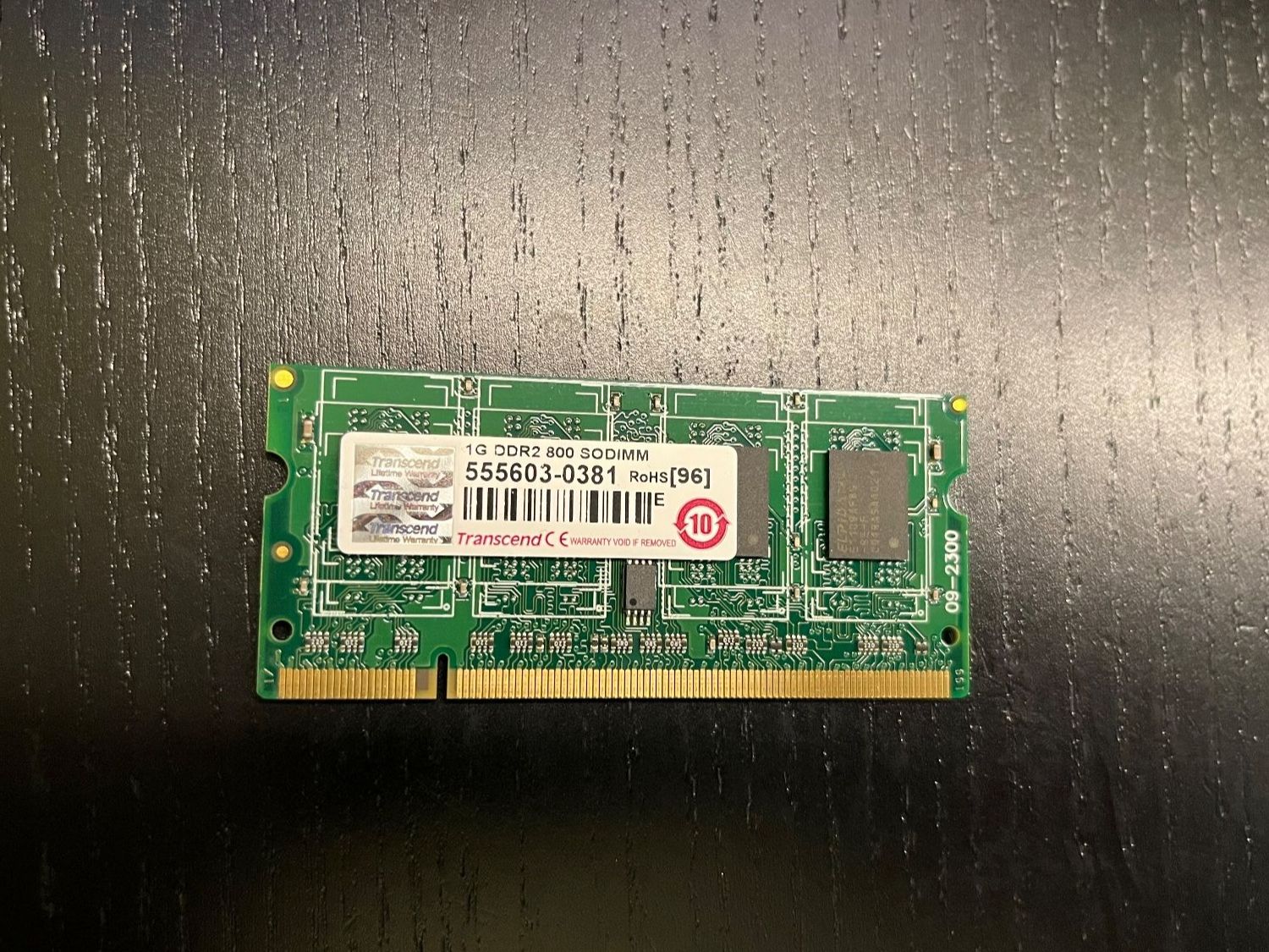 Memoria / RAM: RAM Transcend 1GB DDR2 800MHz SO-DIMM – Usato da Lausanne venduto da val-sav