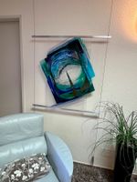 Einzigartiges abstraktes Glaskunstwerk / Fusing-Glasbild in