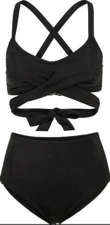 Bonprix Bustier Bikini zweiteilig, schwarz, GR. 36