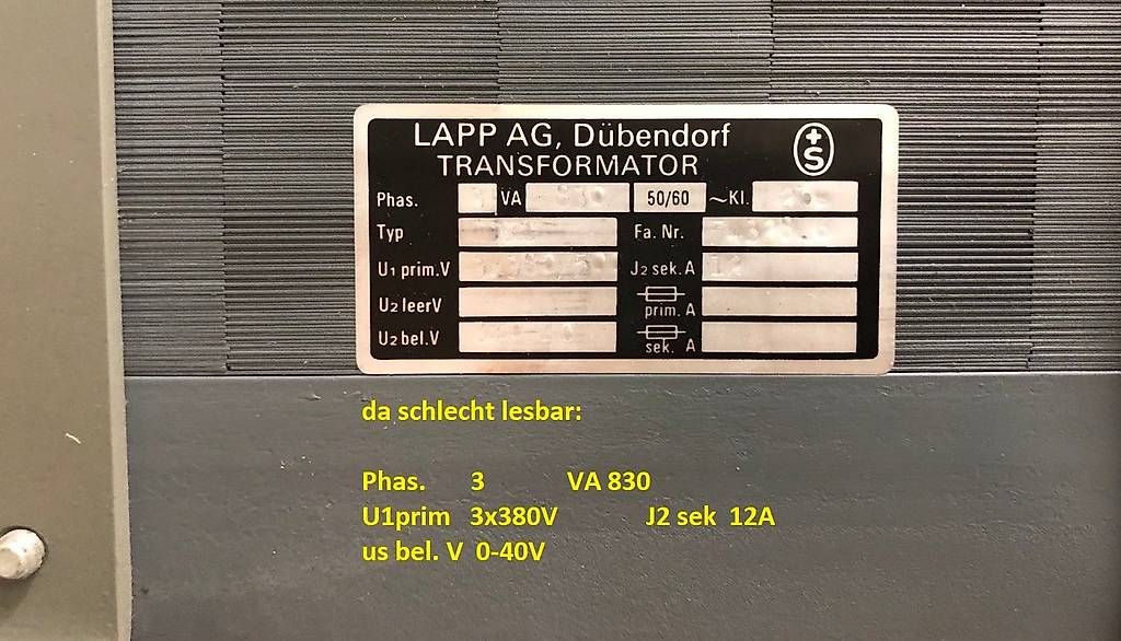 Componenti elettronici: Regeltrafo 3-phasig 3x 0-42V – Usato da Hinterkappelen venduto da atomschnee 2