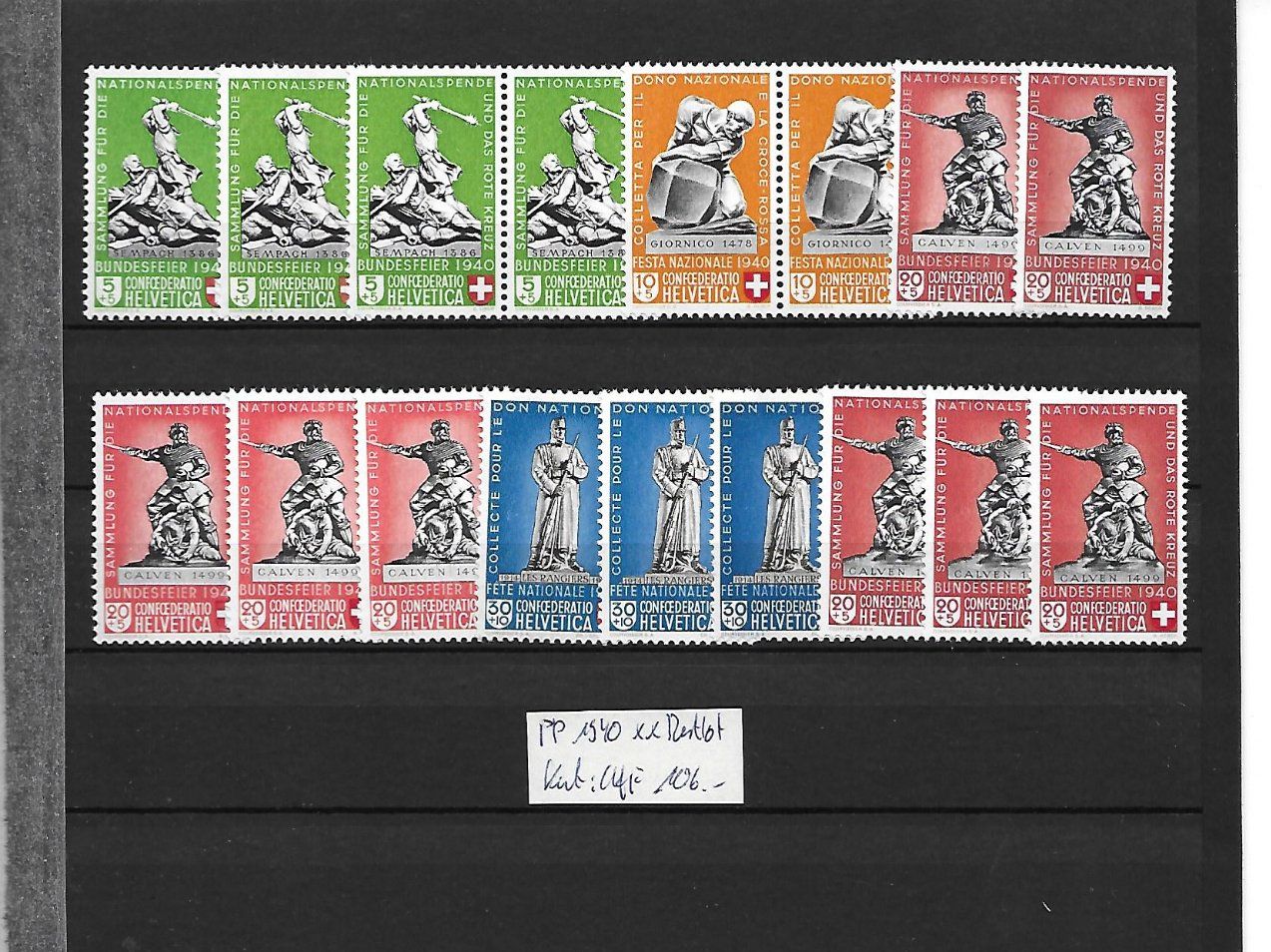 Tutti i francobolli: PP 1940 ** Restlot Kat: CHF 106.- – Nuovo (secondo la descrizione) da Basel venduto da Ilp