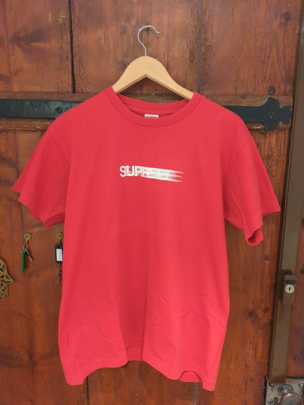 T-Shirts: Supreme Motion Logo Tee, Red, Size L, Great Condition – Gebraucht aus Meilen von Jbm1986