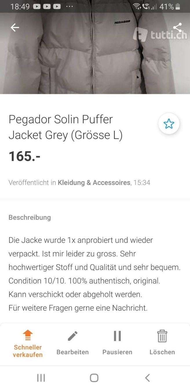 Giacche: Pegador Solin Puffer Jacket Grey L – Usato da Urdorf venduto da Daniela028 4