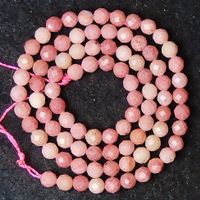 1 Strang echte natürliche Rhodonit Perlen 4 mm facettiert