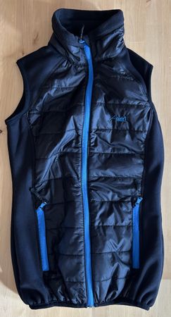 Weste schwarz mit blauem Reissverschluss Grösse XS guter Zus
