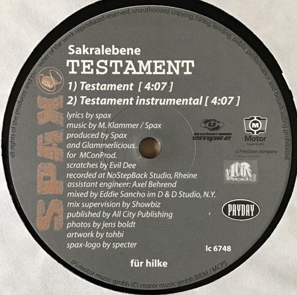 Dischi in vinile: Spax ‎– Testament / Popschutz – Usato da Bienne venduto da discogs.j 2