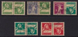 5 Kehrdrucke ZNr. K18, 21, 23, 24 & 25y, gestempelt ʘ Kat.33