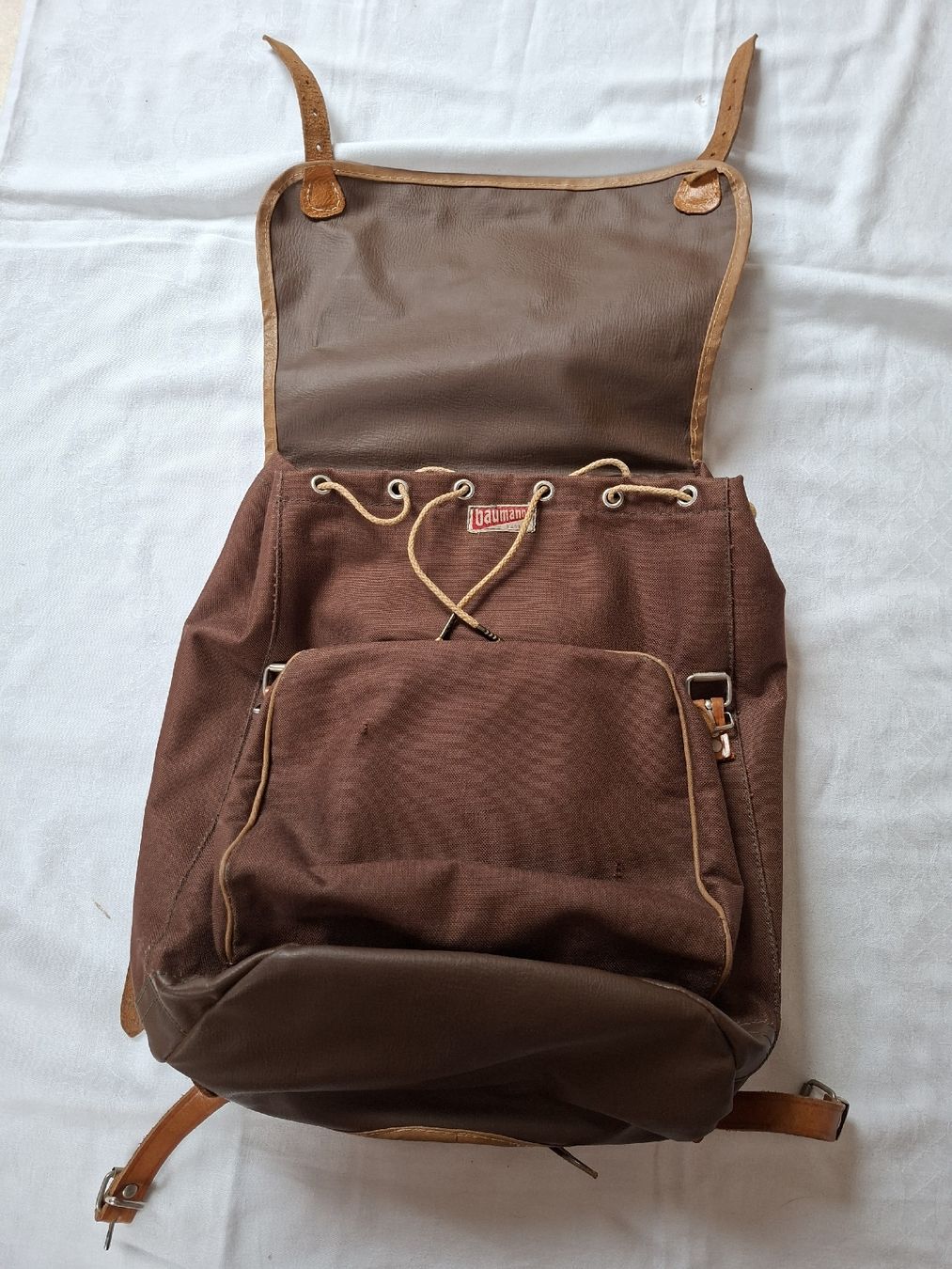 Zaini: antiker Rucksack Baumann Baden braun Leder Canvas  – Usato da Klingnau venduto da vollmond36 2