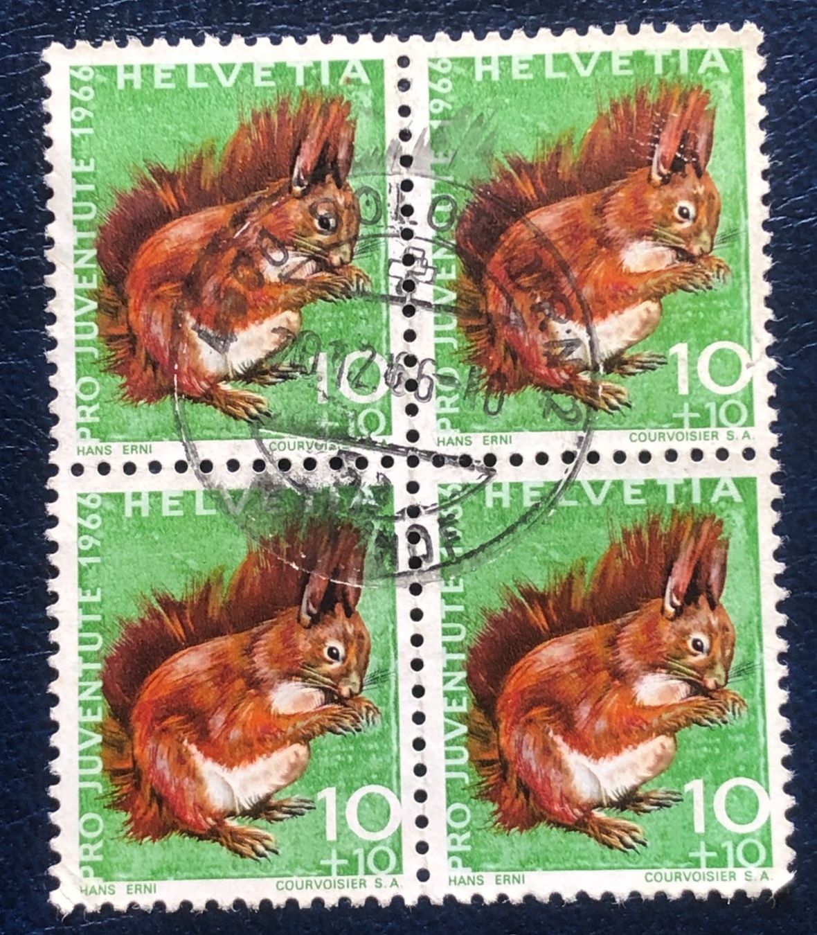 Alle Briefmarken: 4 er Block Nr.J 216 mit Stempel  Solorthurn   – Gebraucht aus Aarau von Billa007