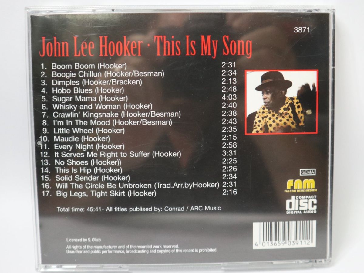 CD: CD John Lee Hooker, This Is My Song – Usato da Eschenbach SG venduto da Astalavista 1