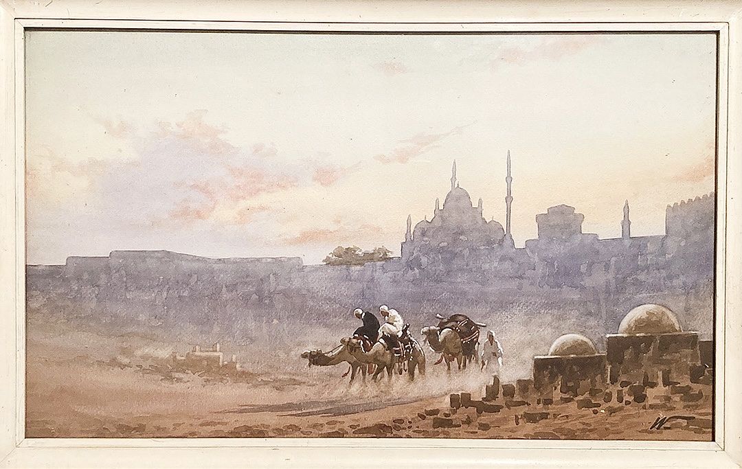 Gemälde: Original Aquarelle Edwin Lord Weeks, Istanbul, ca 1890. – Gebraucht aus Luzern von downtonabbey