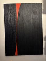 Minimalist Black & Red Artwork: Perfect Decor! oil