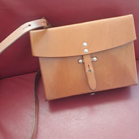 Echtleder-Tasche "Bärli 79" braun, Schultertasche, Vintage, 