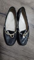 Schwarze Leder Mokassins Gr. 36.5