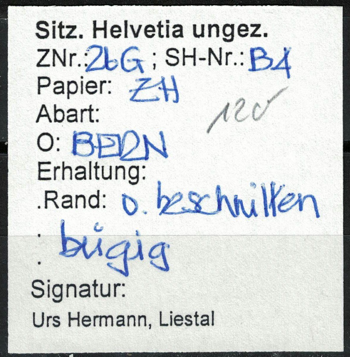 Tutti i francobolli: Strubel 26G gestempelt mit Befund Herrmann – Usato da Bern venduto da bae_958f 2