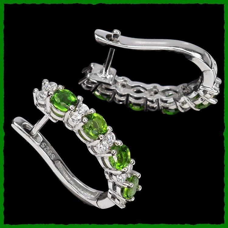 Ohrringe & -stecker: CHROME DIOPSIDE, Chromdiopsid 925 Silber Ohrringe – Neu und originalverpackt aus St. Gallen von always-a-good-buy 1