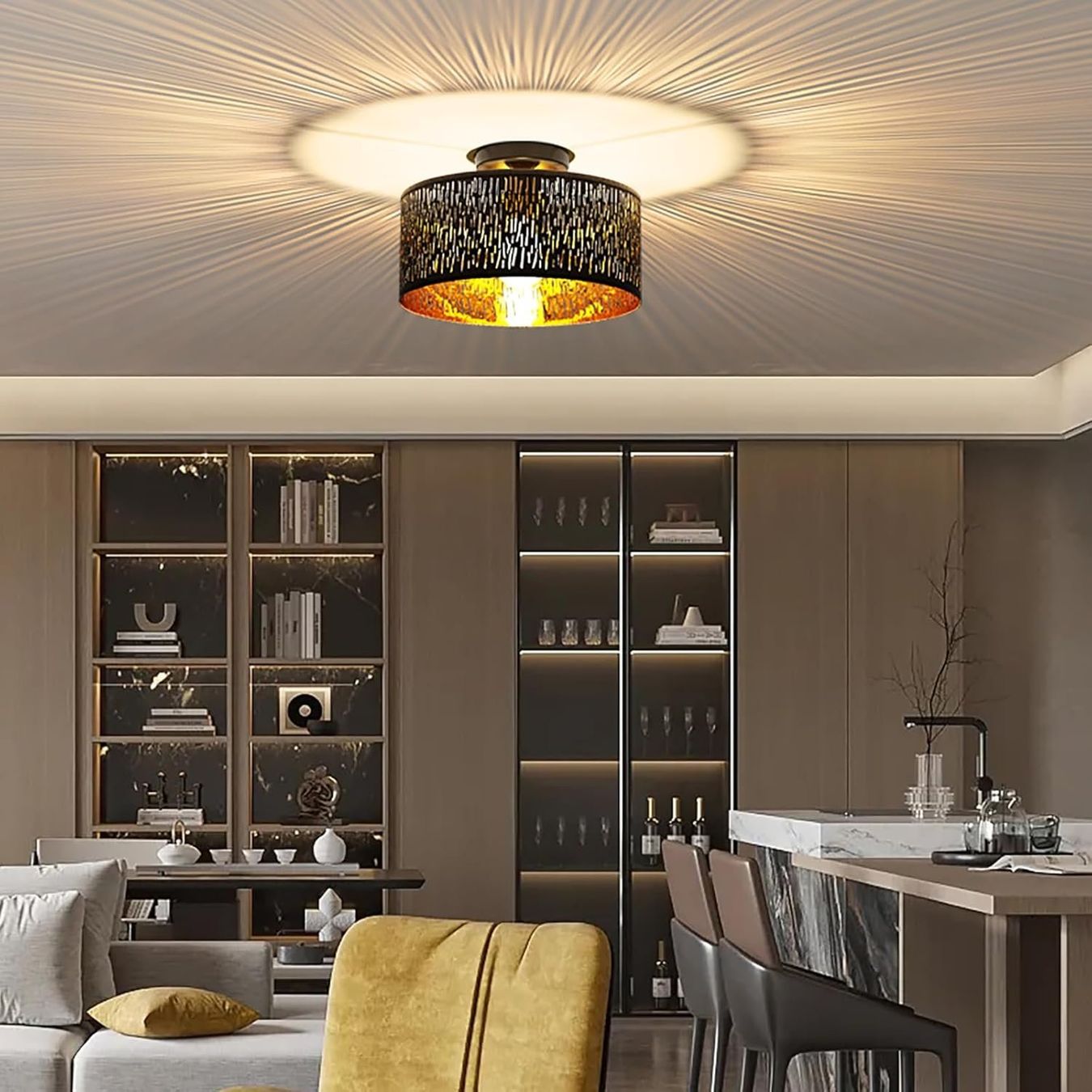 Lustres & lampes de plafonds: Deckenlampe Schwarz E27 Deckenleuchte Wohnzimmer – Neuf avec emballage d'origine à Schaffhausen par tra_6j5m 3