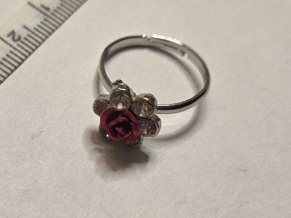 Anelli: Bague Argentée Fleur Rose Strass Ajustable – Nuovo (secondo la descrizione) da Territet venduto da Cenh 2