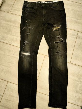 Schwarze Herren Jeans Black Squad Projects, Grösse 34/32 👖