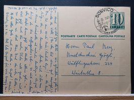 Postkarte 10 Rp.grün, 1960, Stempel SONVICO, TI