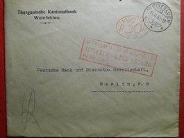 1932: Attraktiver Brief: WEINFELDEN nach BERLIN +Freistempel