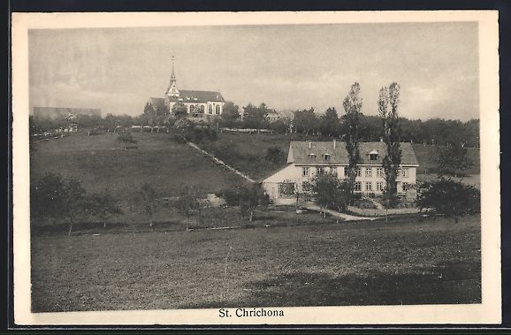 Cartes postales: AK St. Chrischona, Ortspartie mit Kirche – D'occasion à Berlin par bartko-reher