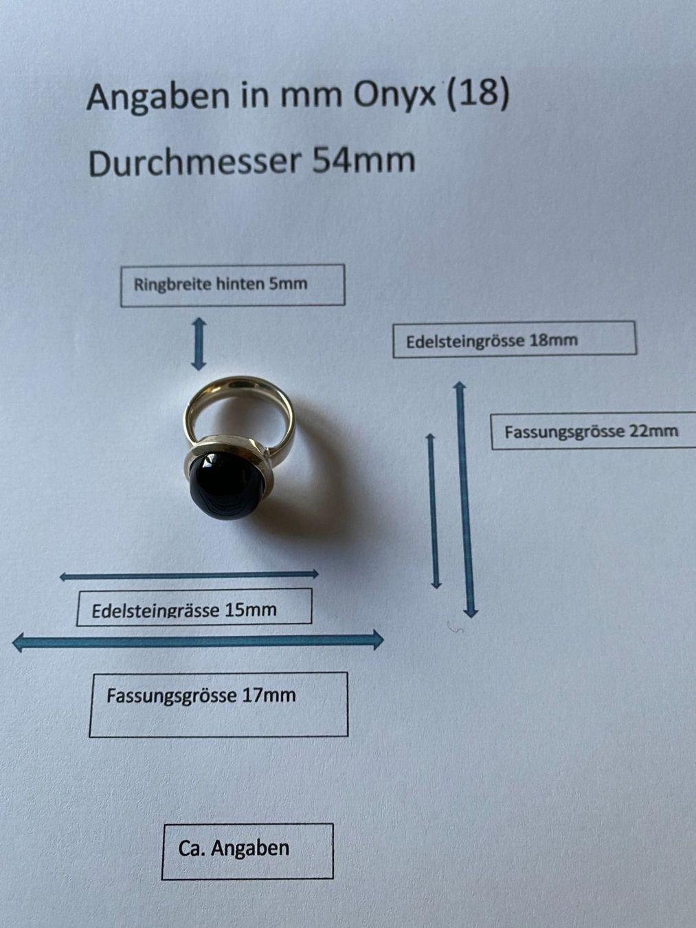 Ringe: Ring, Silber/Onyx, Durchm.54mm (int.18) – Neu (gemäss Beschreibung) aus Muri b. Bern von Silberqualle 3