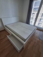 Lit MALM 160x200 avec 4 tiroirs de rangement 