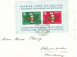 Briefmarken Blöcke NABA 1959 Philatelie Bedarfsbriefe