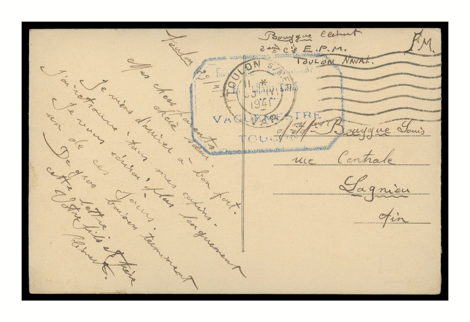 Ansichtskarten: TOULON - 1940 "La Rade" Navires militaires – Gebraucht aus Onex von gonsla01 1