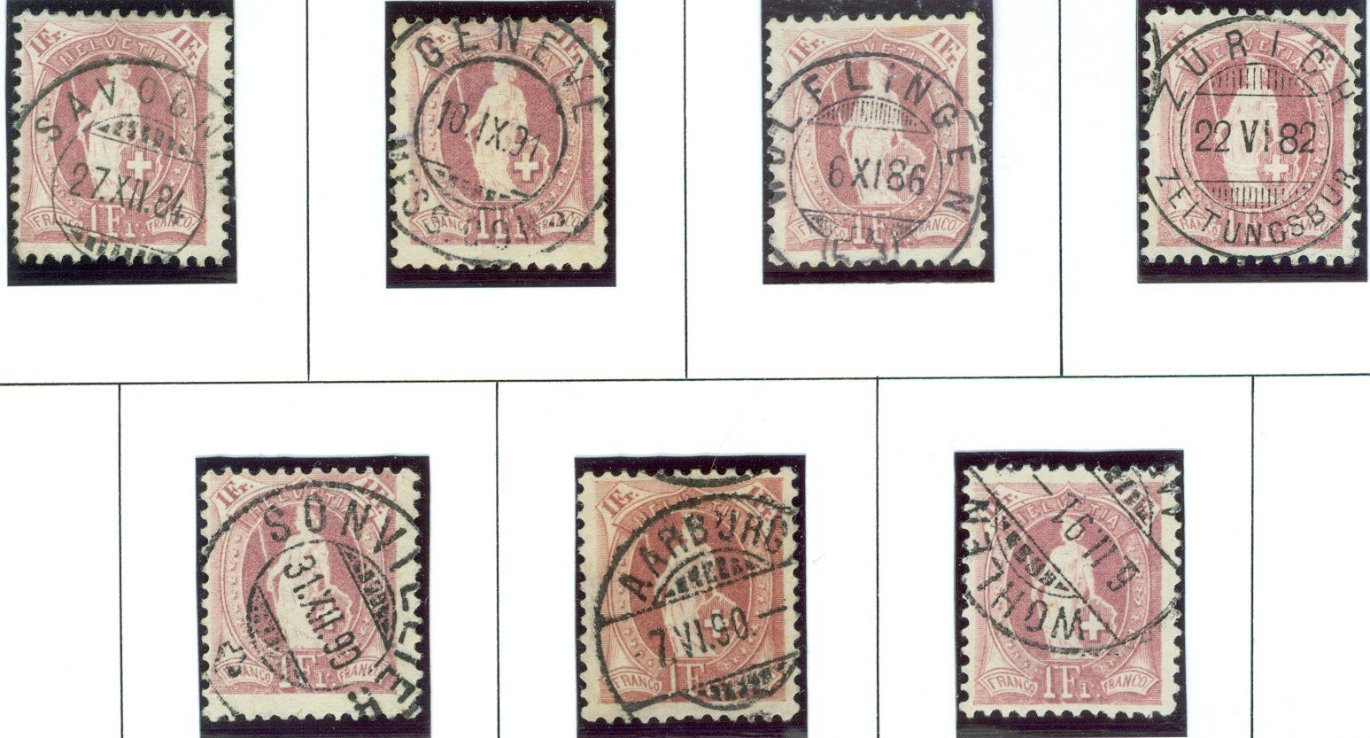 Alle Briefmarken: 1882/91 Schweiz Steh Helvetia – Gebraucht aus Zürich von yago-rot