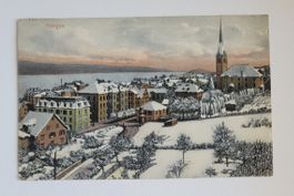 AK Ansichtskarte Horgen Winter Ansicht mit Stempel und Marke