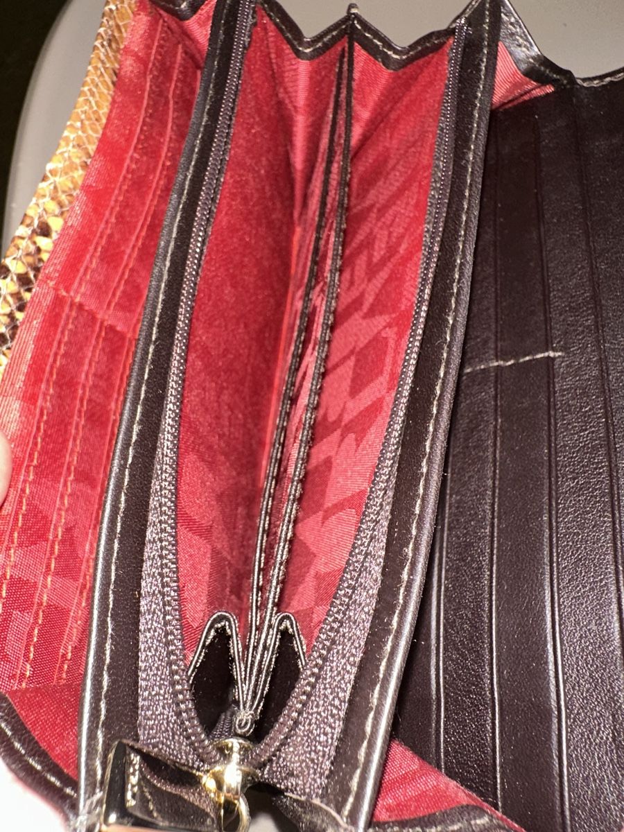 Furla Portamonete: Portemonnaie, Furla, Pythonleder, braun/cognac, 19cm x 10cm – Nuovo e nell'imballaggio originale da Oberwil BL venduto da orsay 5