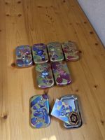 7 leere 151 Mini Tins, + Coin und Karte 