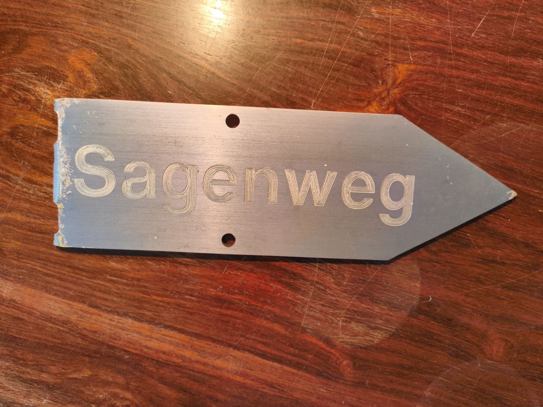 Insegne: Wegweiser Sagenweg Alu Eloxiert hellblau – Difettoso da stettlen venduto da VintageBern_ch 3