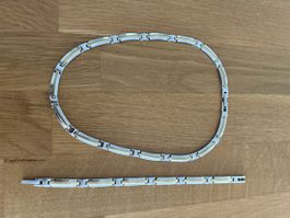 Kette und Armband Set 2-teilig 316LSTEEL mit Goldeinsatz
