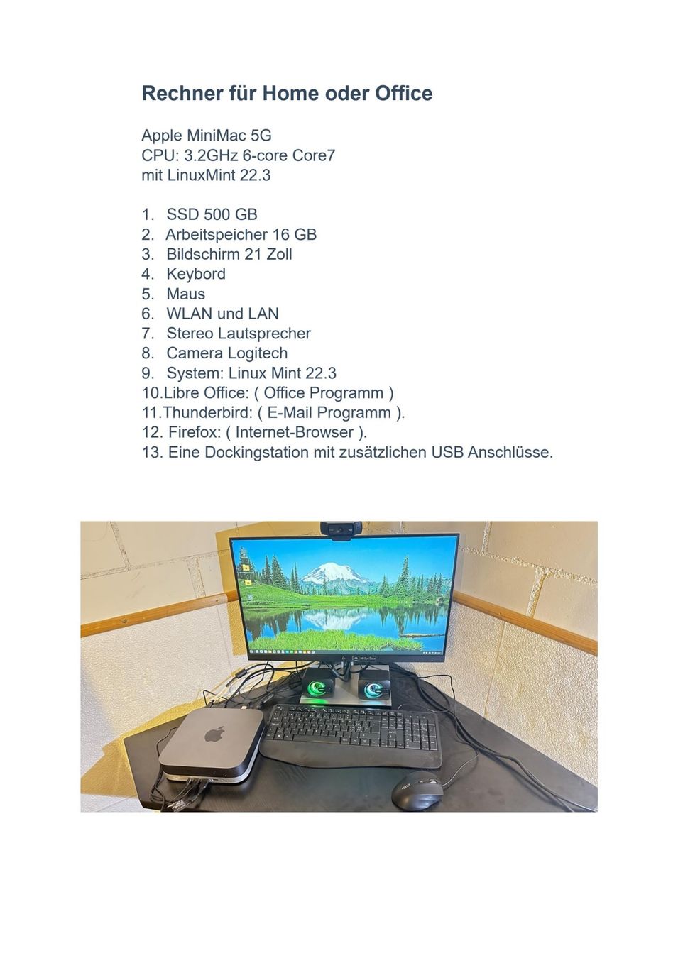 Apple PC: Apple Mac Mini Computer 16GB RAM 500GB SSD System Linux Mint – Usato da Dättwil AG venduto da mein-einkauf 1