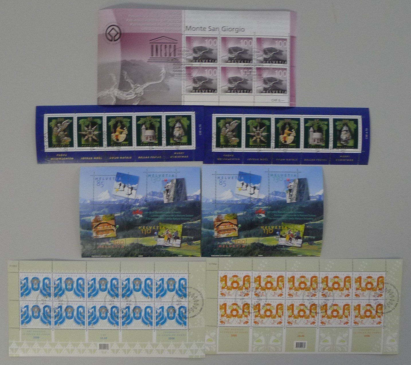 Alle Briefmarken: 1978-2010, SAMMLUNG Bogen + Kleinbogen von 42 Stück, Ersttag – Gebraucht aus Sursee von Luzernerraute 5