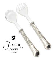 Anciens Couverts à salade Jezler Suisse 800Silb Laurier 