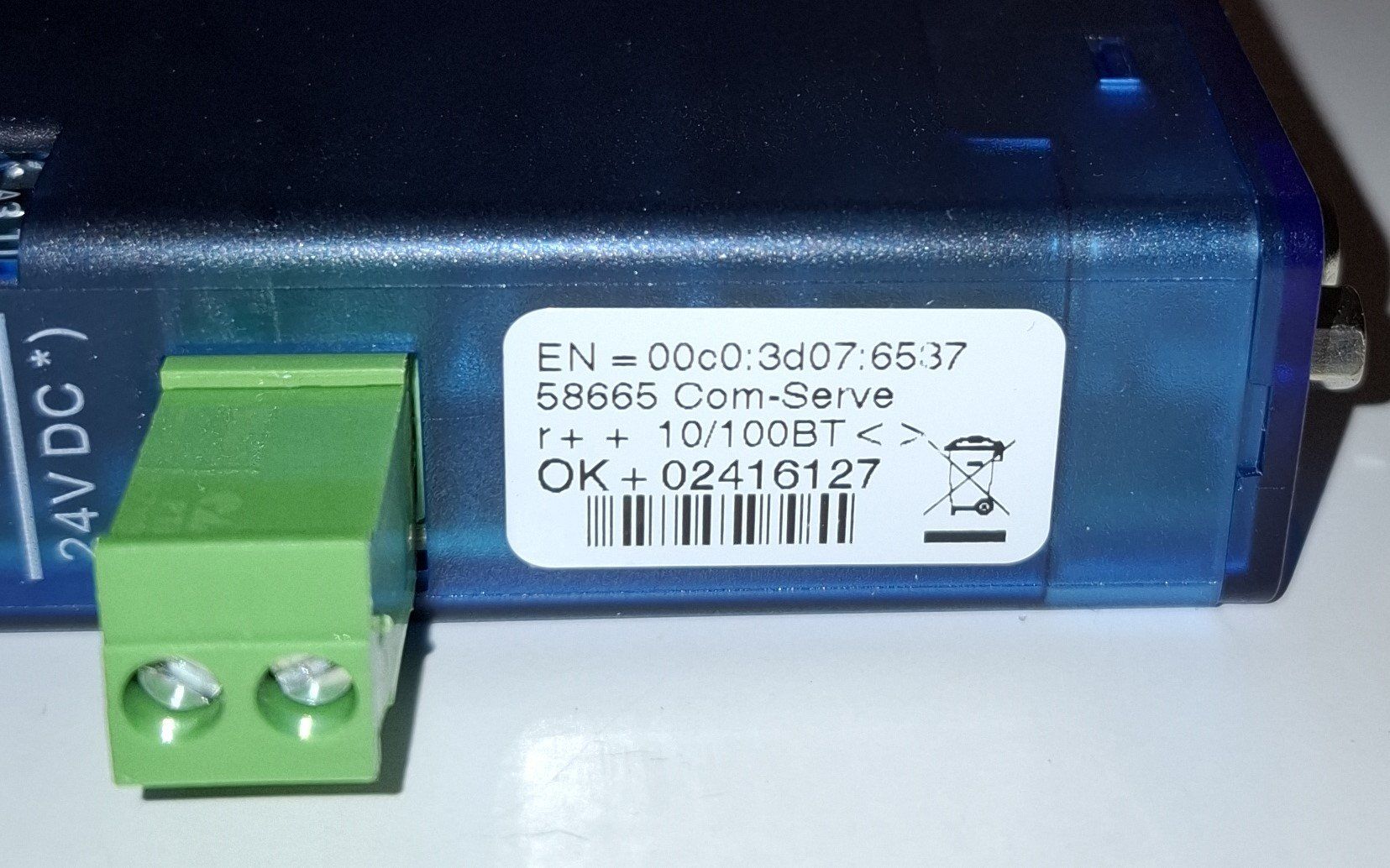 Hub & Switch: 1x W&T Com Server++ 10/100BaseT #58665 PoE Class 1 Device – Usato da St. Gallen venduto da WWL 3