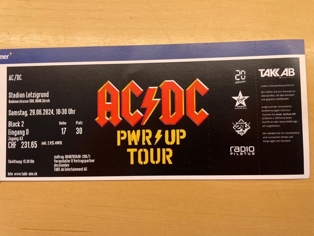AC/DC Tickets | Kaufen auf Ricardo