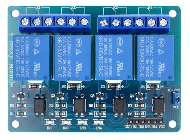 SEENGREAT Module Relais 4 Canaux DC3,3 V/5 V Avec Optocoupleur Pour Raspberry Pi Zero/2B/3B/3B+/4B - Charge Jusqu'à 5 A 250 V, Interface GPIO 40 Broches