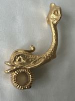 Delfin Garderobenhaken Messing Kleiderhaken Vintage Ret