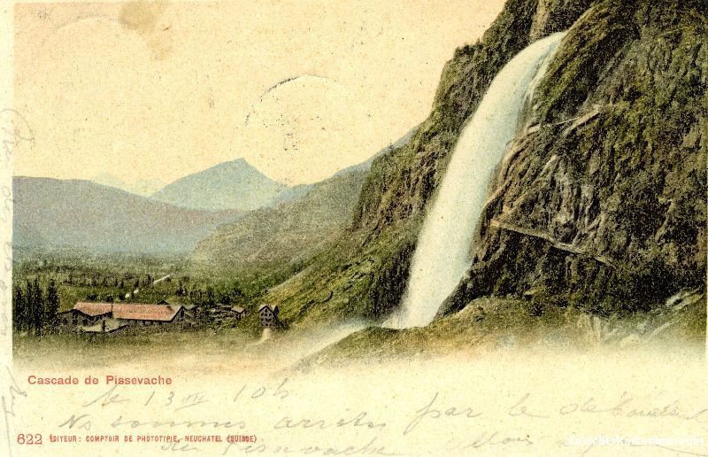 Cartoline postali: Vernnayaz - Cascade de Pissevache + 1902 – Usato da Emmenbrücke venduto da teestube