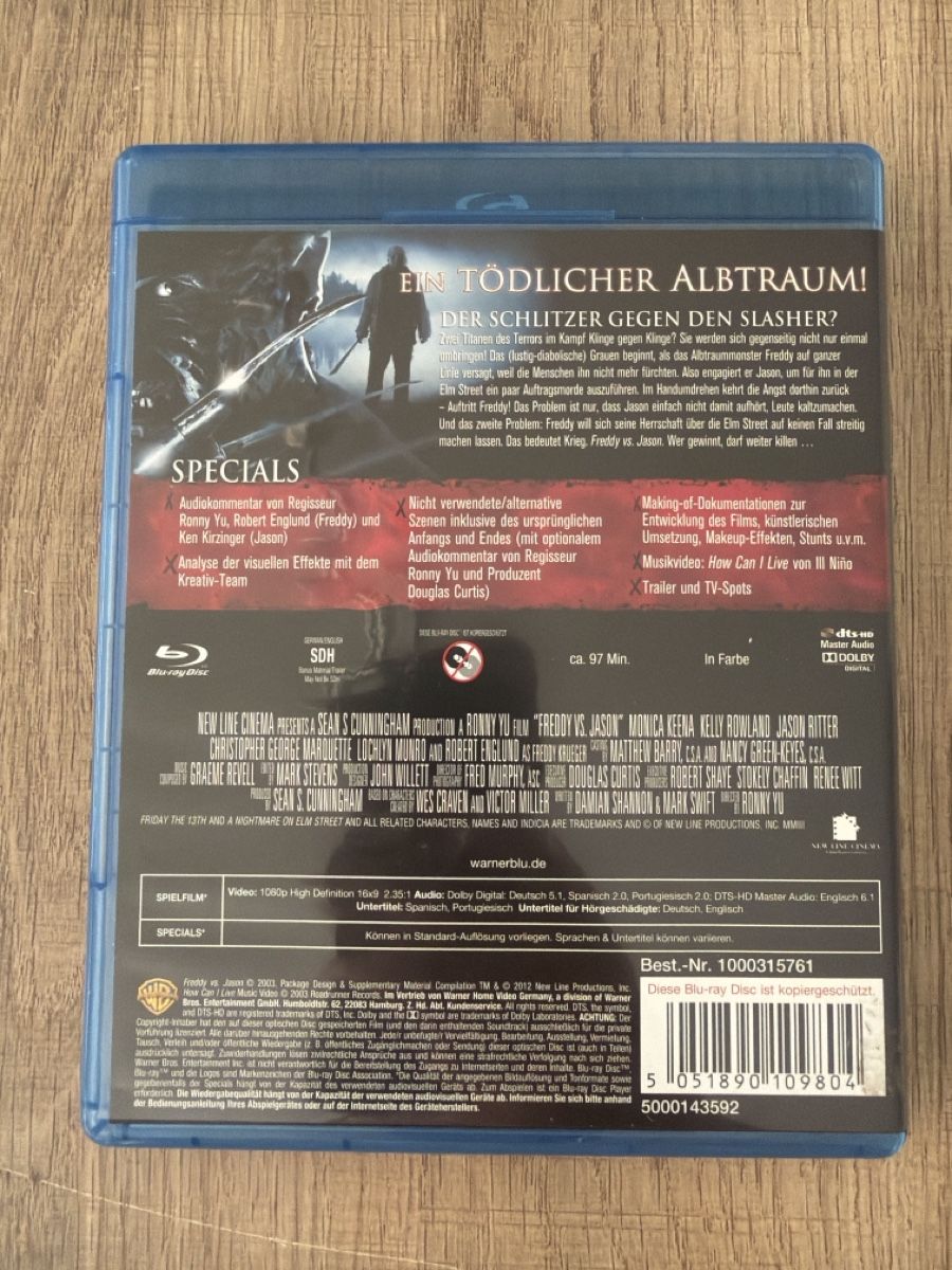 Alle DVDs: Freddy vs. Jason (2003) BluRay – Gebraucht aus Hagendorn von masterchieff 1