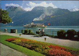 1971 AK Brienzersee mit Dampfschiff Lötschberg