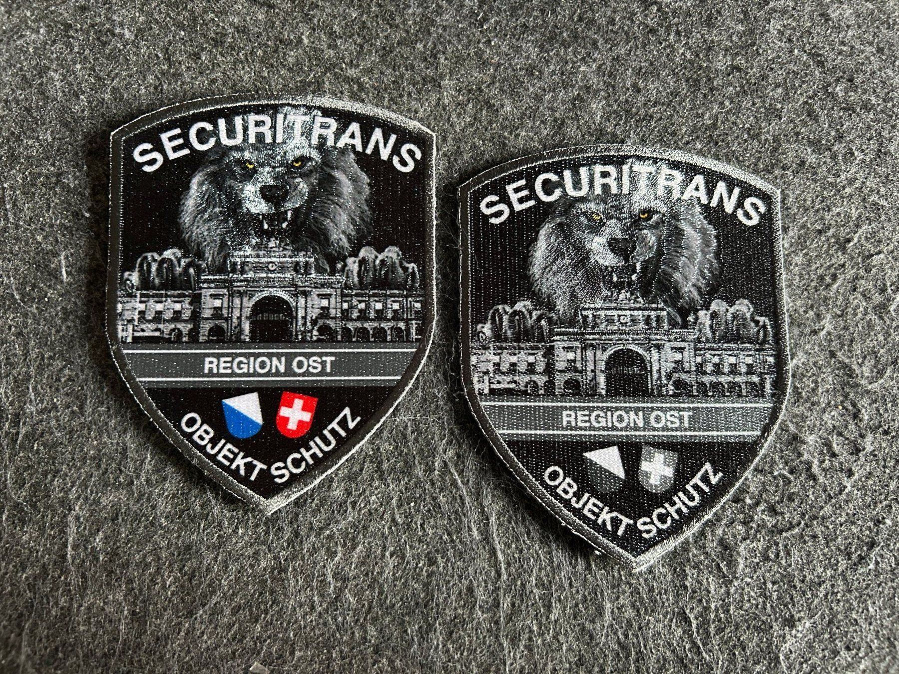 Plaketten & Abzeichen: 2 Patches SECURITRANS Region Ostschweiz – Gebraucht aus Berikon von DGC-1995
